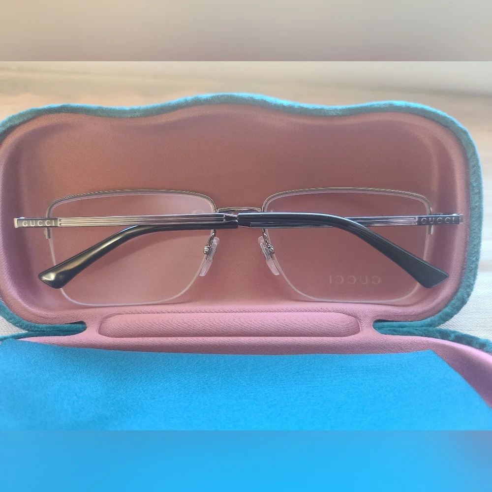 New & Authentic Eyeglasses Gucci, Model 08340, 58-18-145, Color 005 Gunmetal. - Picture 2 of 4